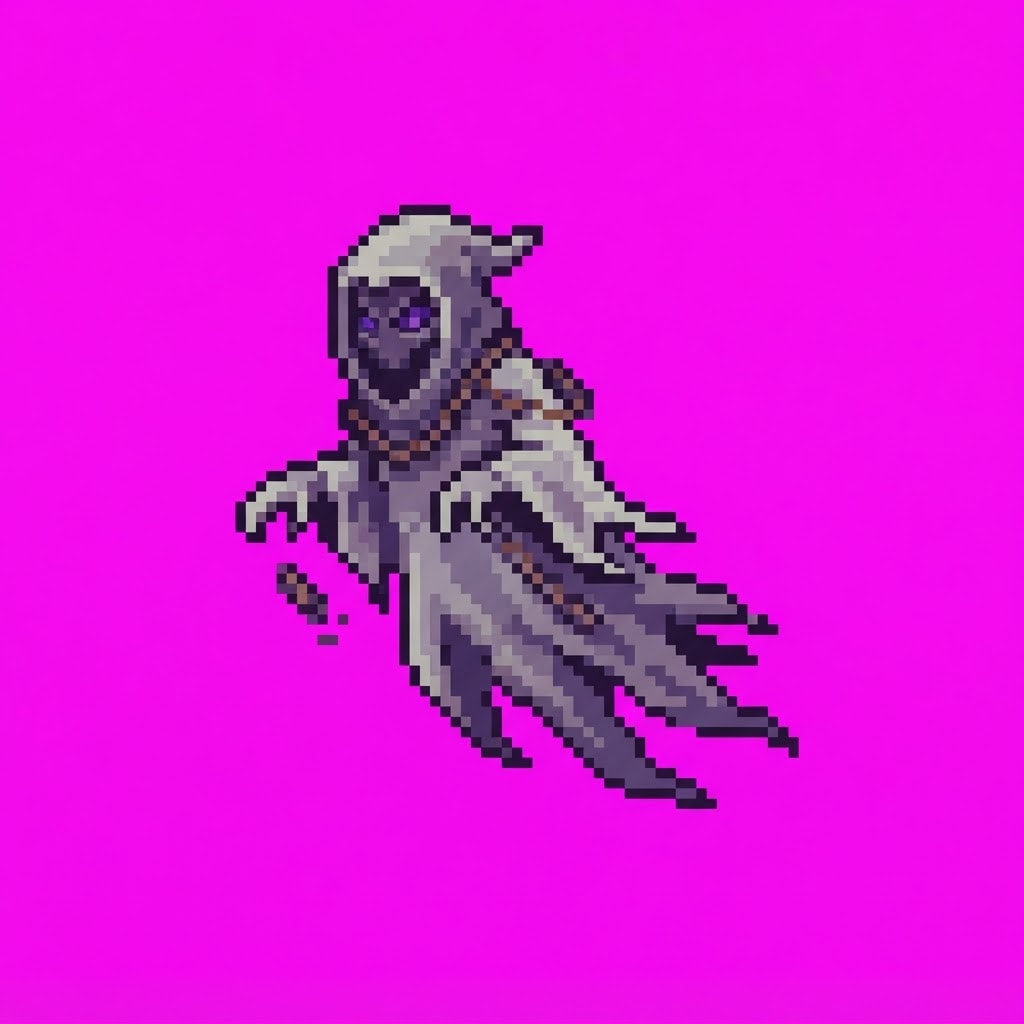 Image: Single 2D game enemy idle sprite Shadow Crypt spec