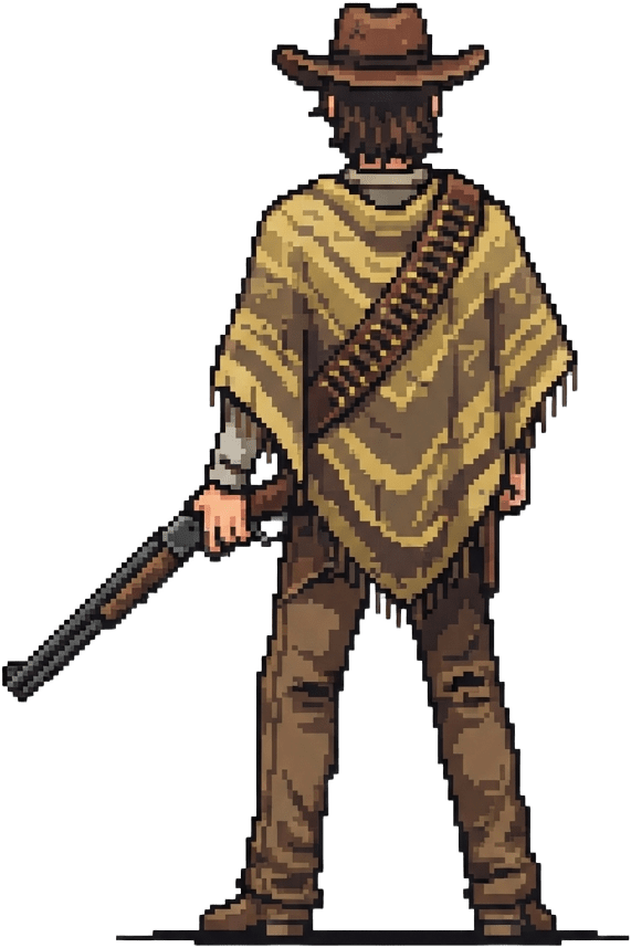Dusk Ranger Reyes - Back View Sprite