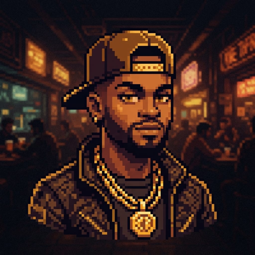 Portrait Kreuz Bube Rapper