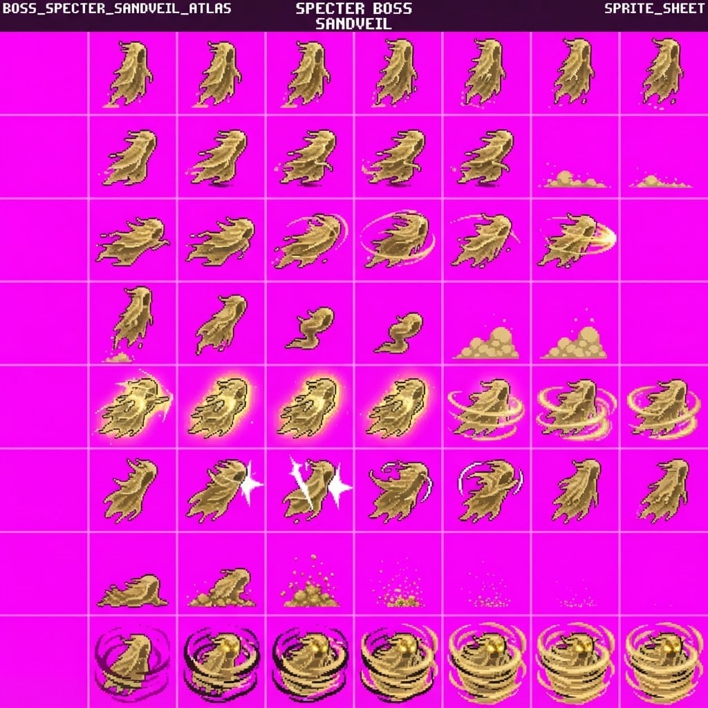 Image: CRITICAL: EXACTLY 6 columns by 8 rows sprite atlas