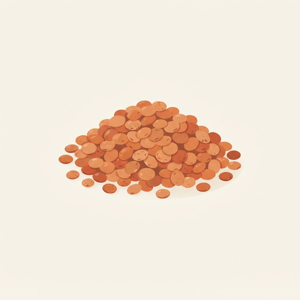 Image: Flat editorial illustration of a small heap of red