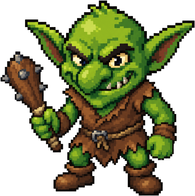 Small Green Goblin Pixel Sprite