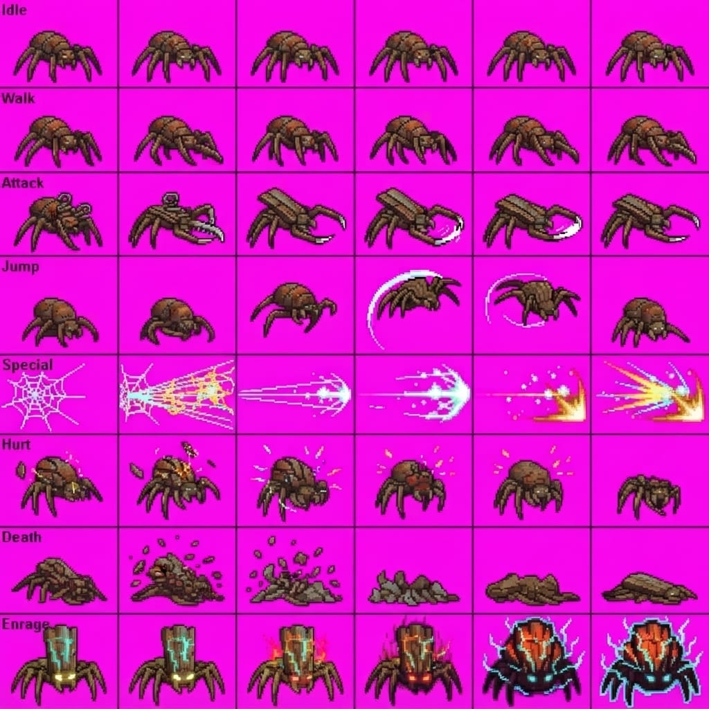 Image: STRICT atlas EXACTLY 6 columns by 8 rows, 48 cells