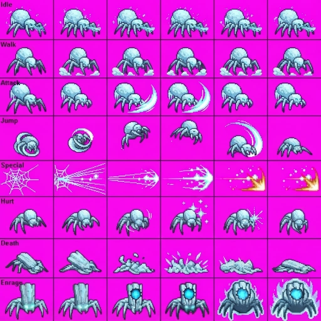 Image: Keep EXACT 8x6 magenta grid layout. Replace every