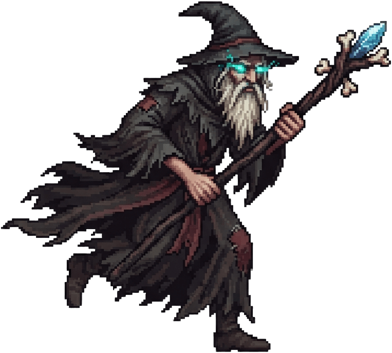 Necromancer Run Frame 3 - Arm Swing