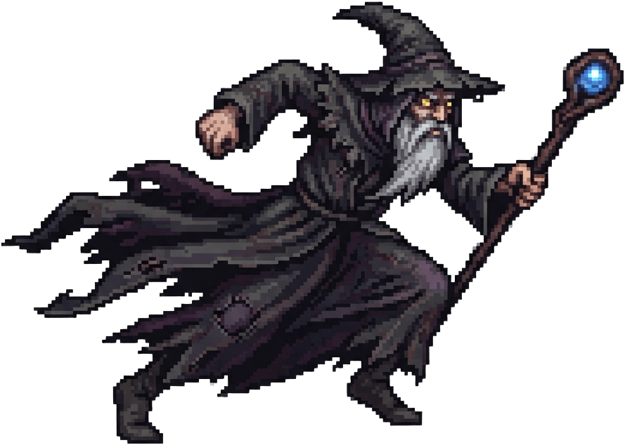 Necromancer Run Frame 4 - Staff Movement