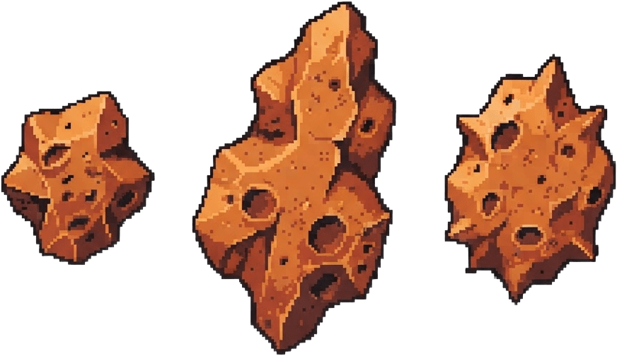 Asteroid Environment Set - Rust