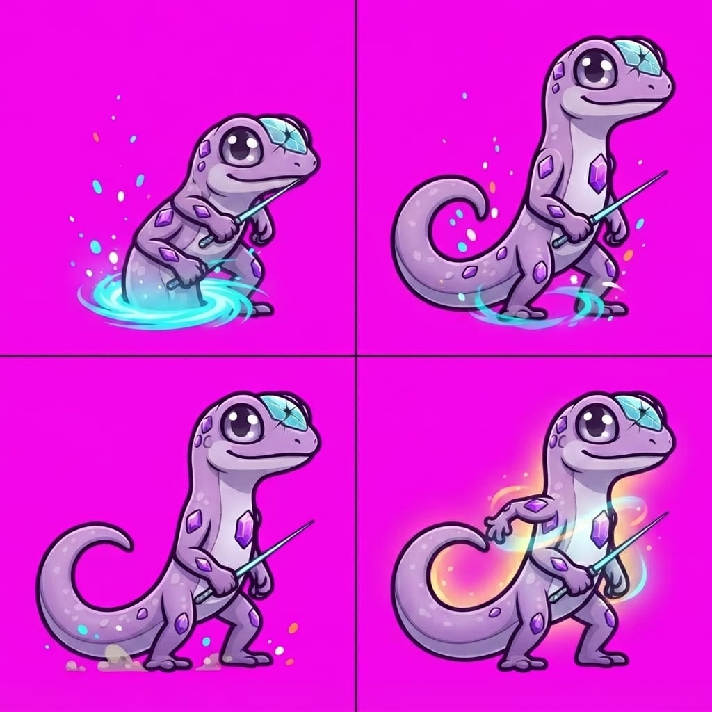 Image: STRICT game sprite animation atlas: EXACTLY 2 rows