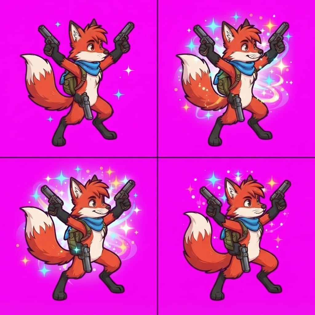 Image: STRICT game sprite animation atlas: EXACTLY 2 rows