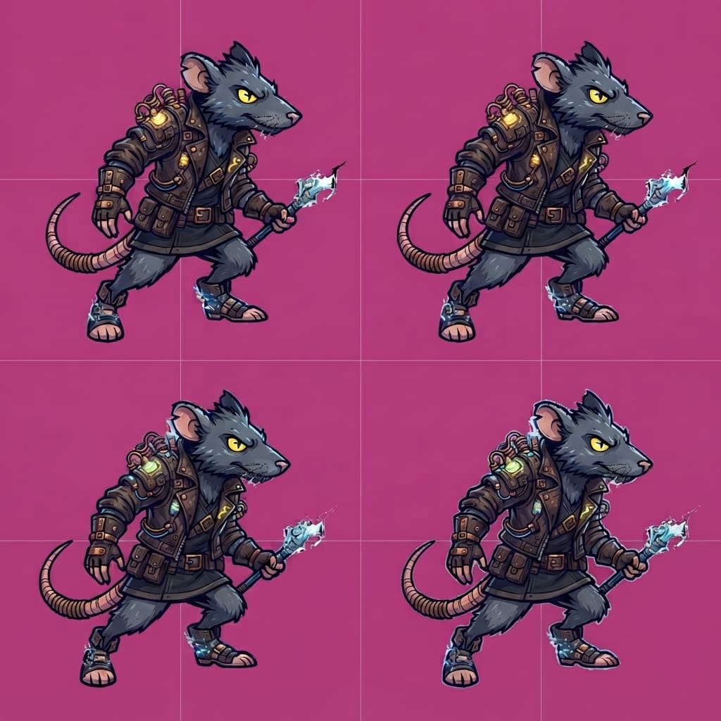 Image: Edit the cast into a STRICT 2x2 animation atlas on