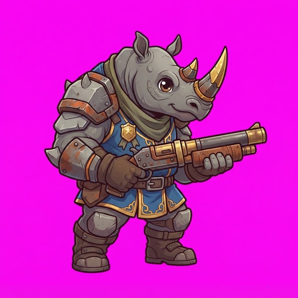 Image: Side-view Style B illustrated PLAYABLE HERO Trover