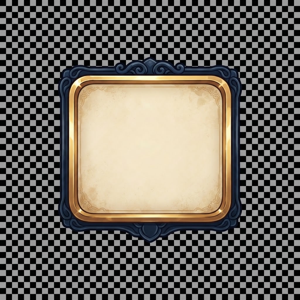Image: Single game UI modal panel frame only, Style B ill