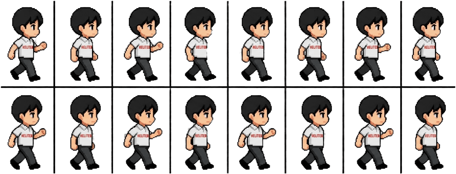 Chibi Boy Walk Cycle Sprite Sheet