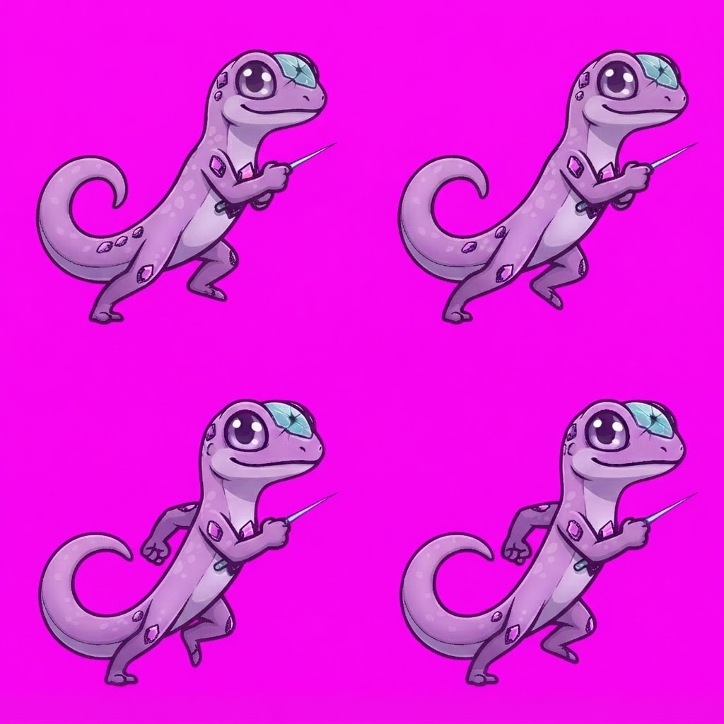 Image: STRICT game sprite animation atlas: EXACTLY 2 rows
