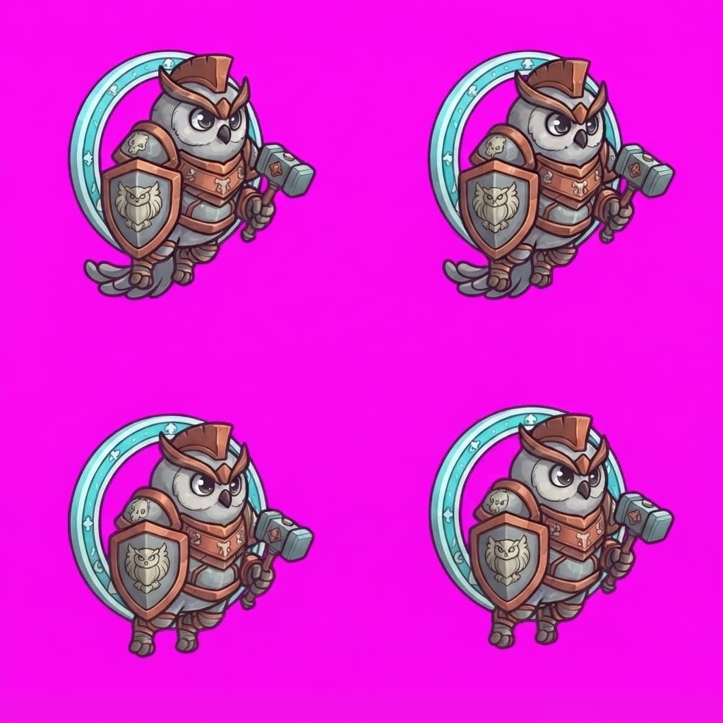 Image: STRICT game sprite animation atlas: EXACTLY 2 rows
