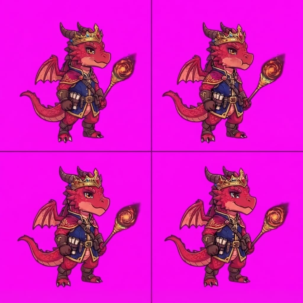 Image: STRICT game sprite animation atlas: EXACTLY 2 rows