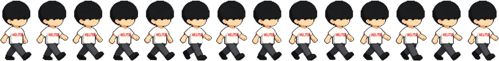 Chibi Boy 16-Frame Walk Spritesheet v2 (1 / 2)