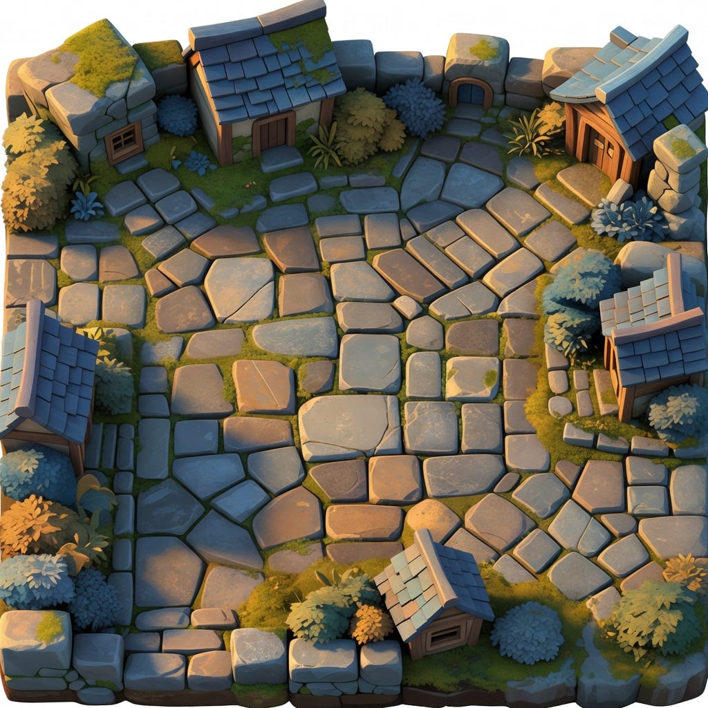 Seamless Tileable Square Terrain Illustration