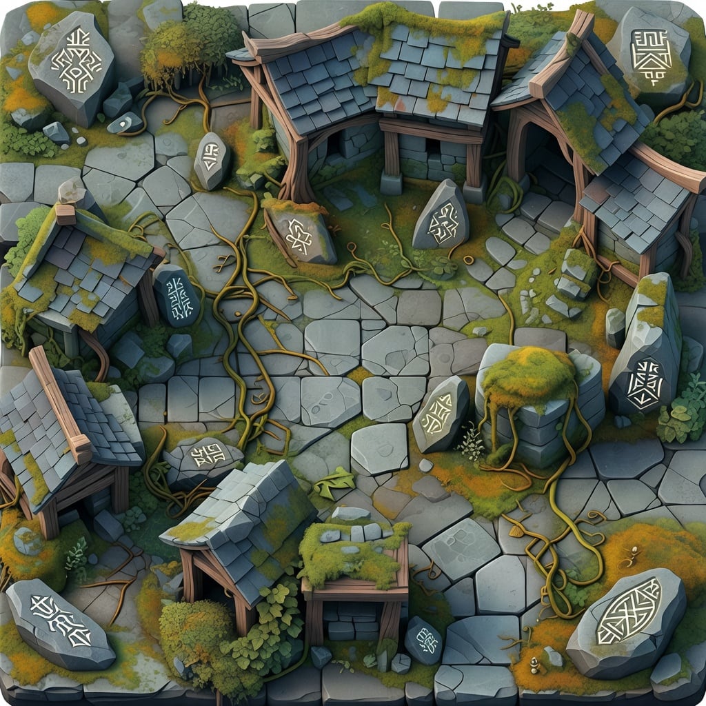Seamless Tileable Square Terrain Illustration