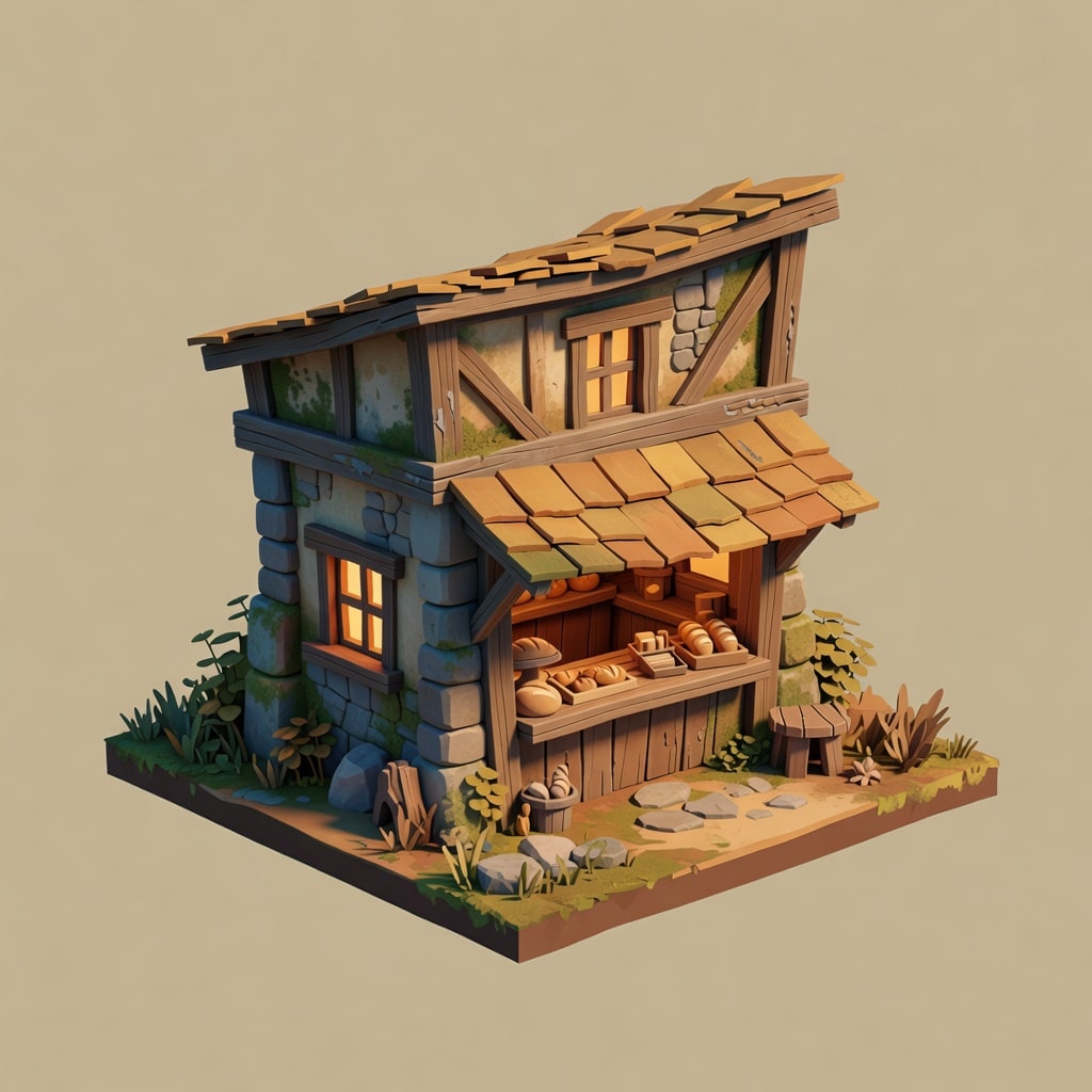 Single Market Shop Building, Illustration