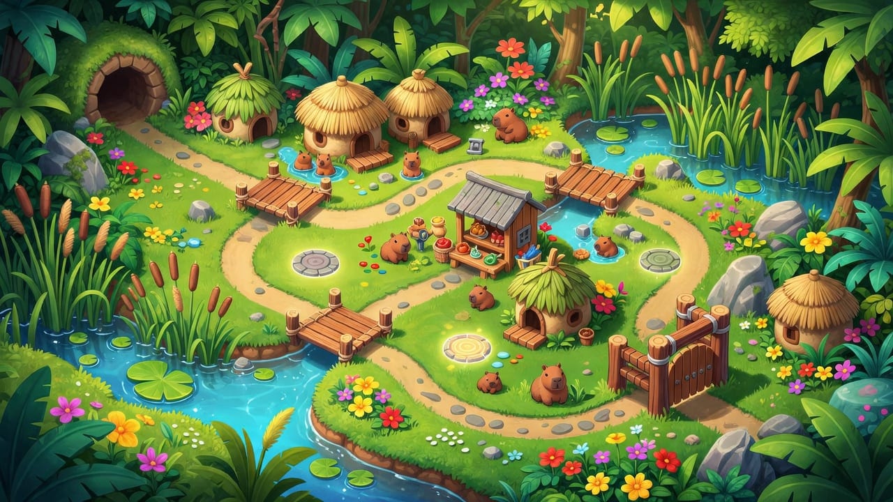 Capybara River Garden Map