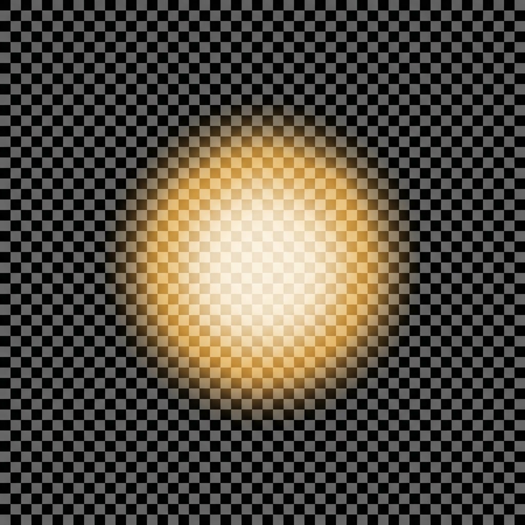 Image: Game VFX soft stamp only: tiny soft white-gold hit