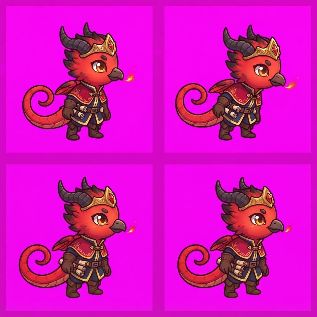 Image: STRICT game sprite animation atlas: EXACTLY 2 rows