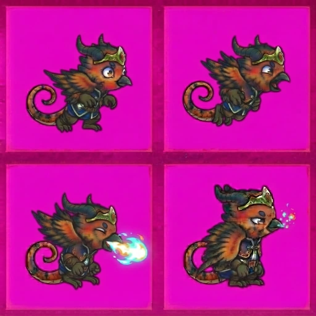 Image: STRICT game sprite animation atlas: EXACTLY 2 rows