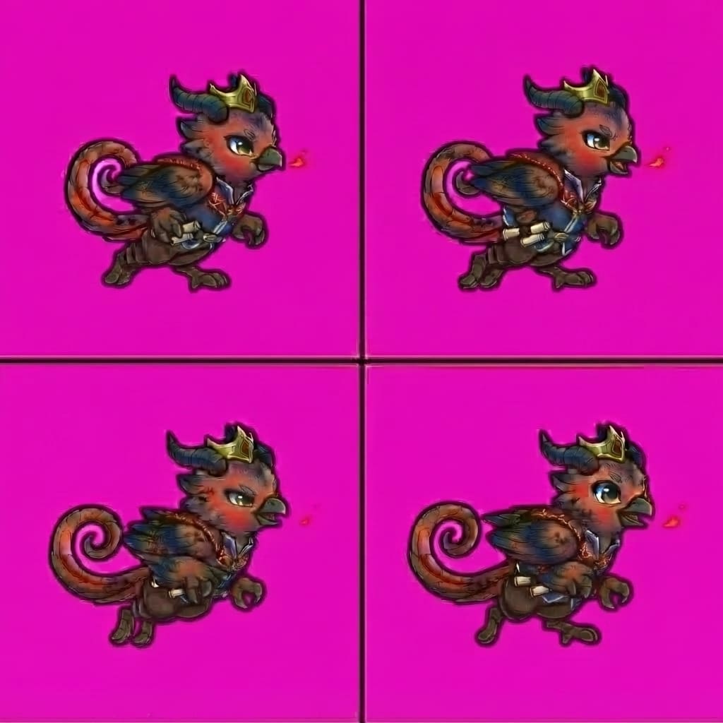 Image: STRICT game sprite animation atlas: EXACTLY 2 rows