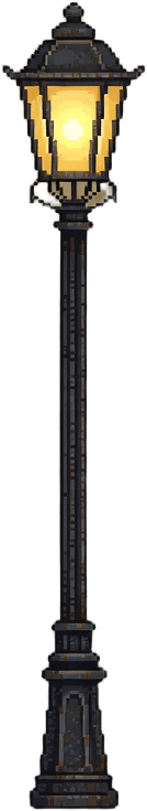 Lamppost Flat 2D HD Pixel Art Test 100