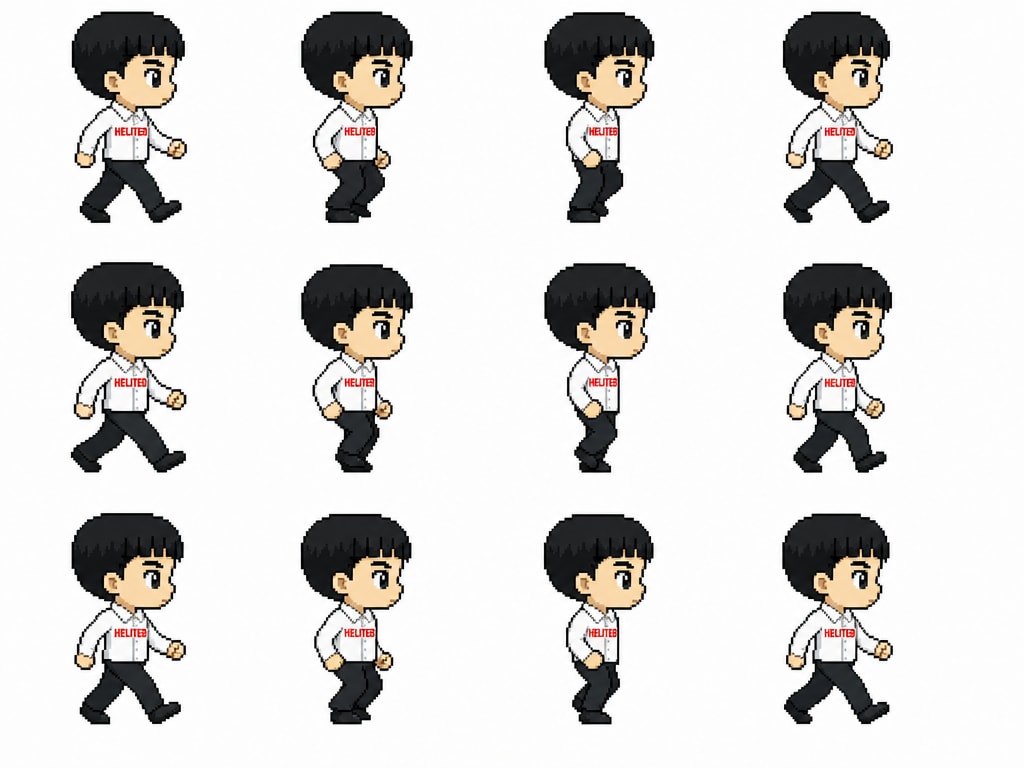 HELITEB 12-Frame Pixel Walk Cycle