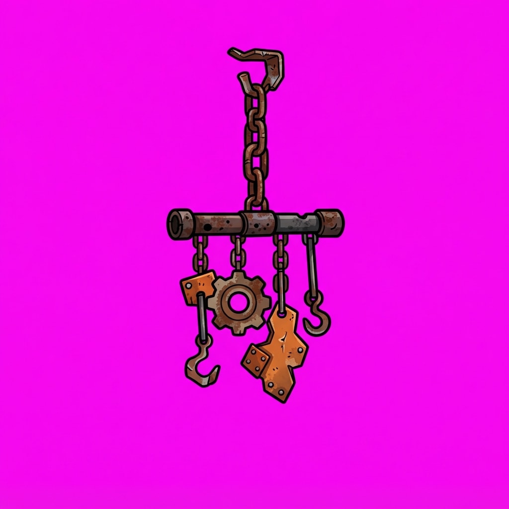 Image: ISOLATED single prop sprite ONLY on solid flat pur