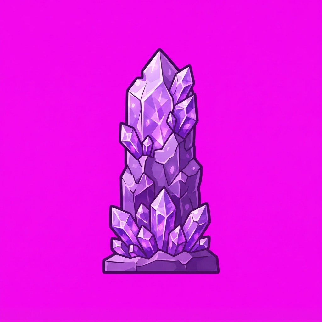 Image: ISOLATED single prop sprite ONLY on solid flat pur