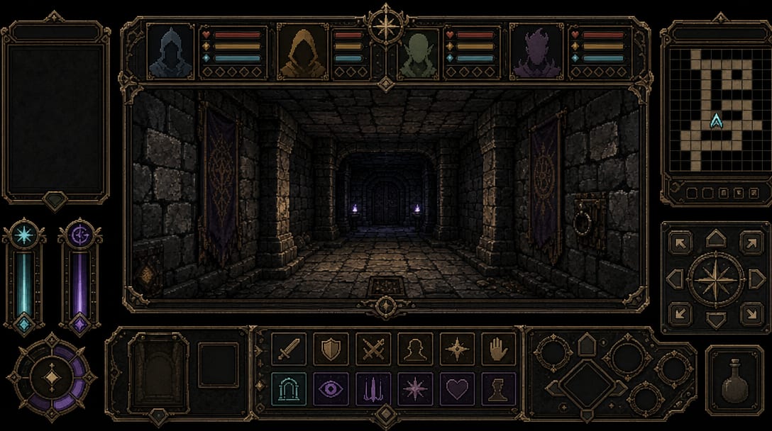 Dungeon Explorer HUD Interface Concept
