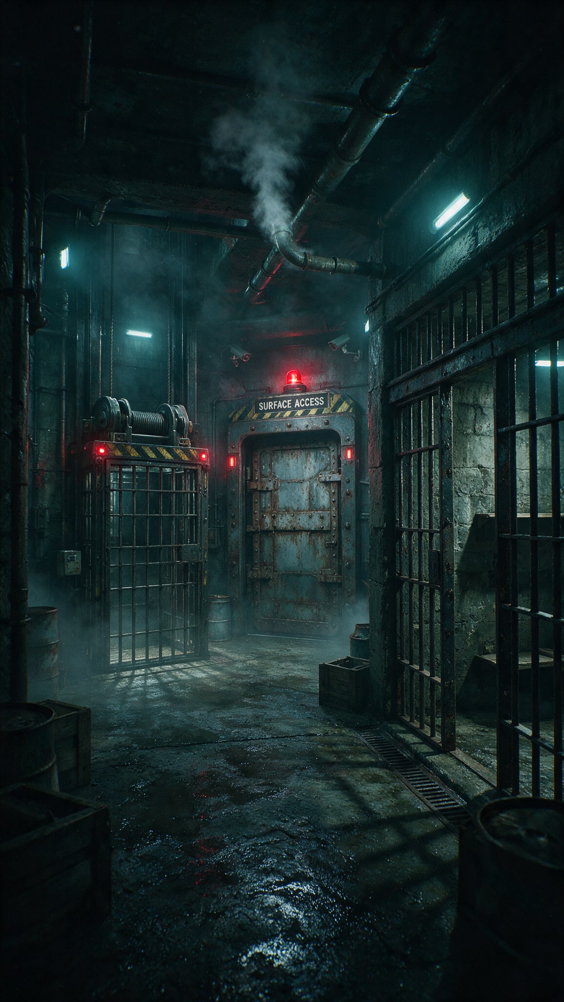 Facility Prison and Elevator Background