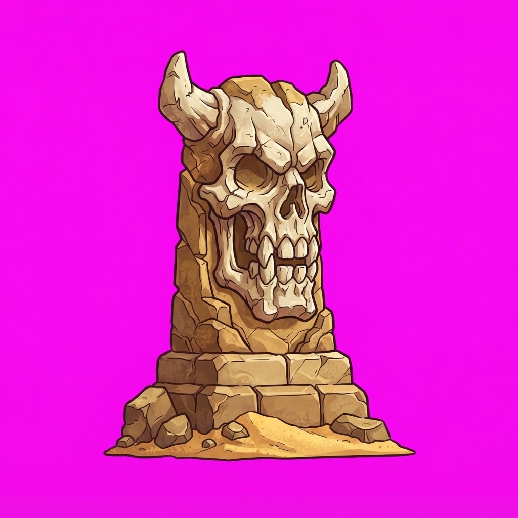 Image: Side-view 2D platformer prop, single subject only,