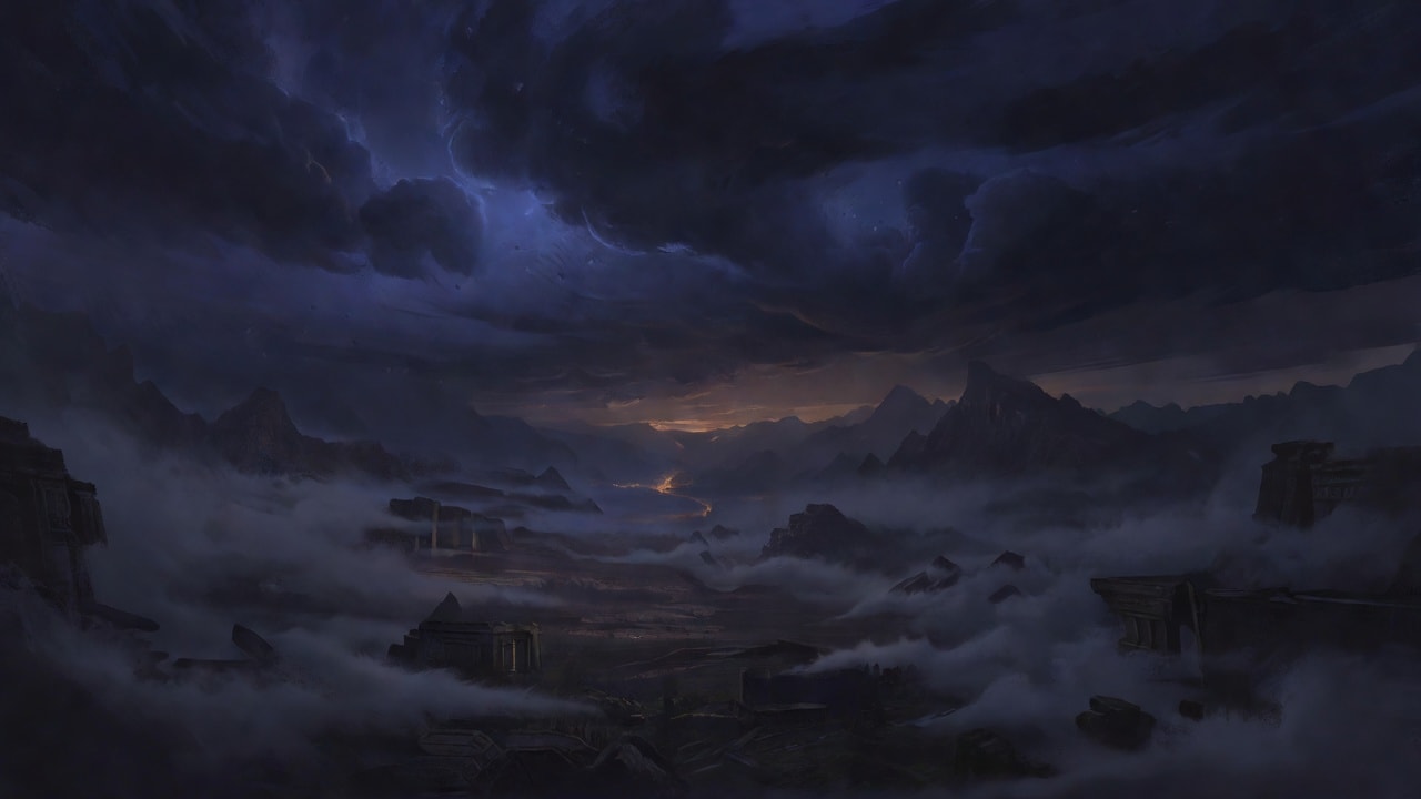 Dark Fantasy Far Background Sky