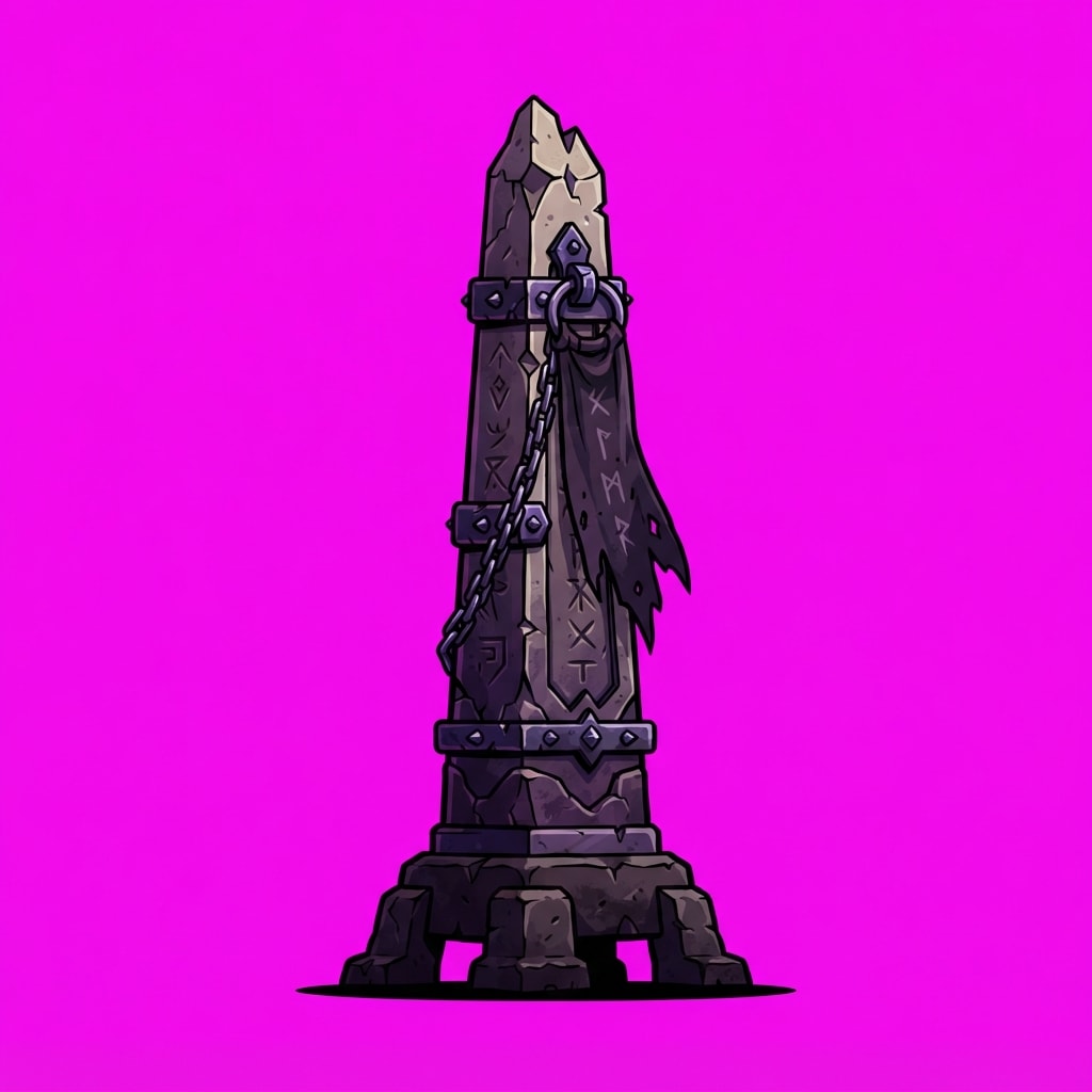 Image: Side-view 2D platformer prop, single subject only,