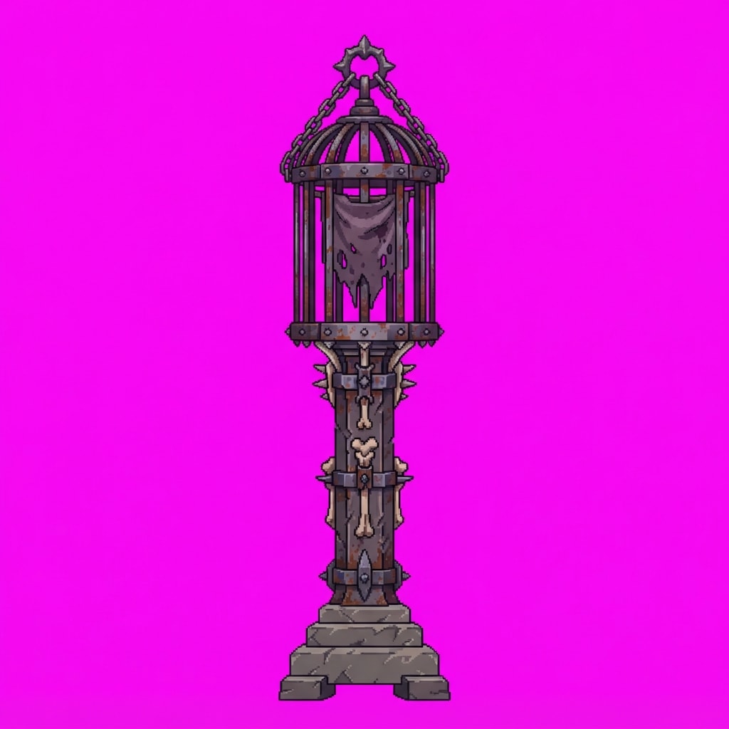 Image: Side-view 2D platformer prop, single subject only,