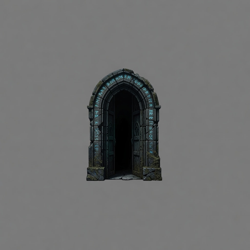 Dark Fantasy Ruin Door