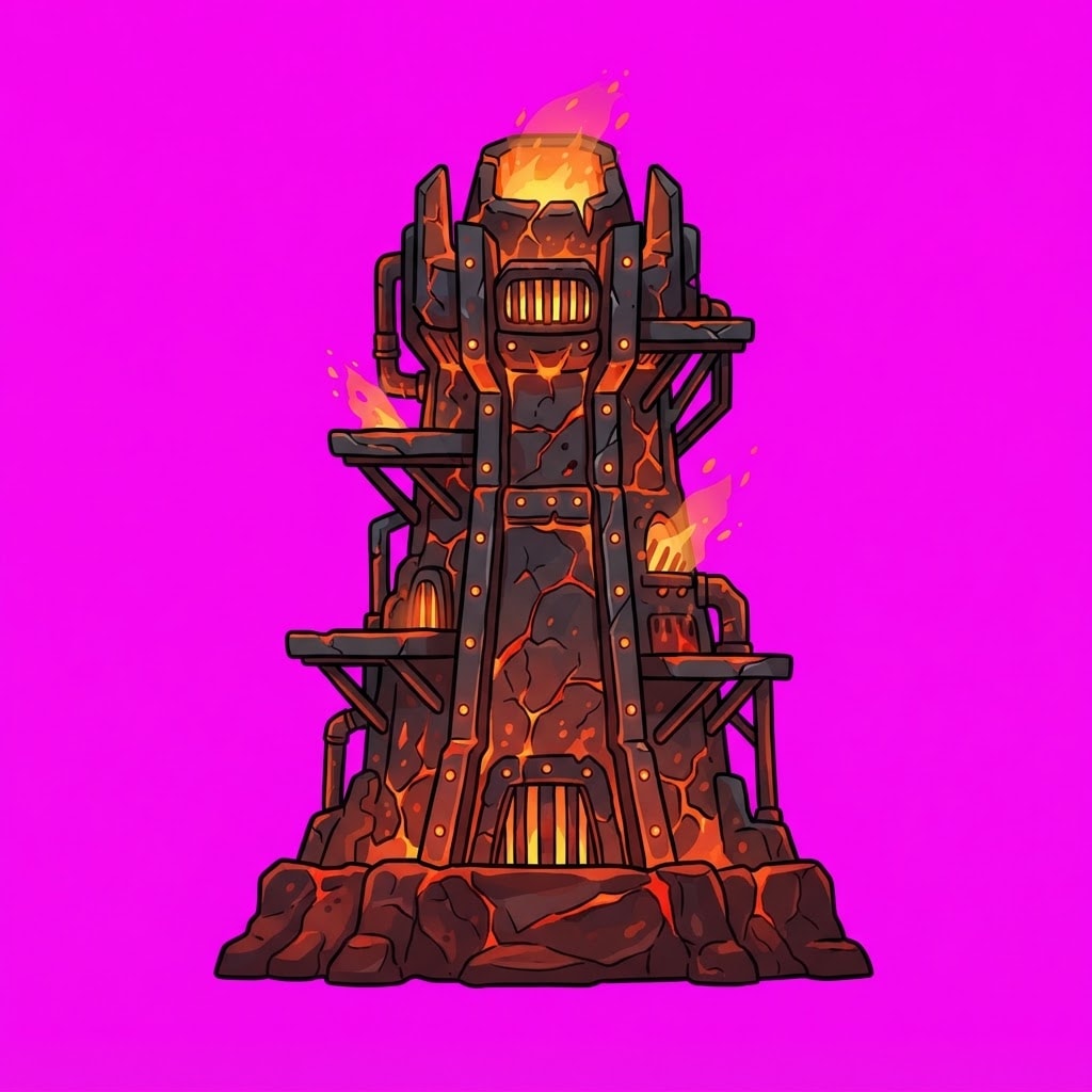 Image: Side-view 2D platformer prop, single subject only,