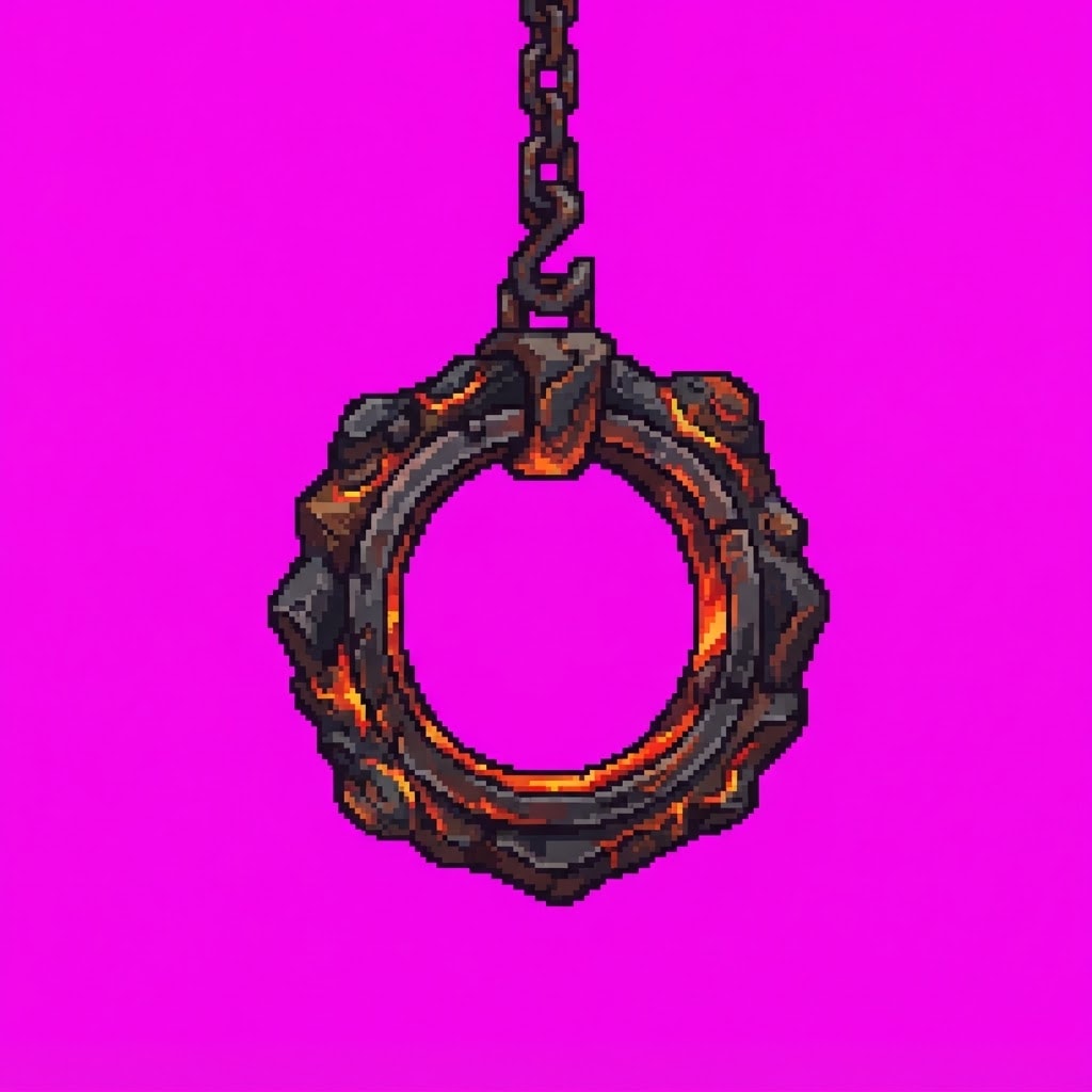 Image: Side-view 2D platformer prop, single subject only,