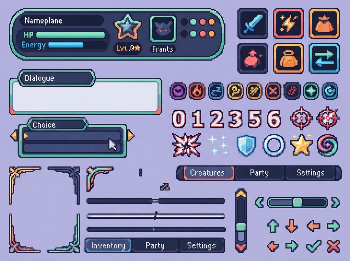Lumenwild Battle UI and Effects Atlas