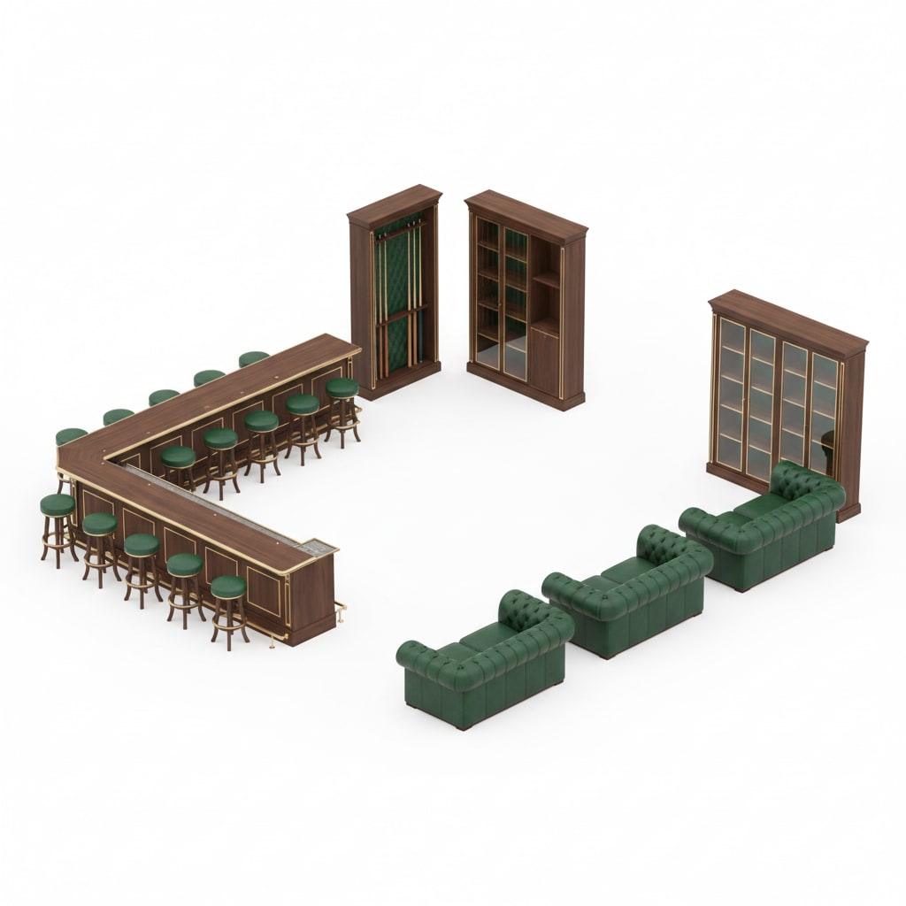 Image: Isolated sparse perimeter furniture kit for a prem