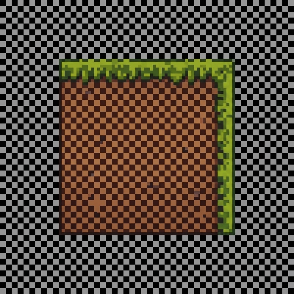 Image: Same pixel art palette as the reference tile. Tran
