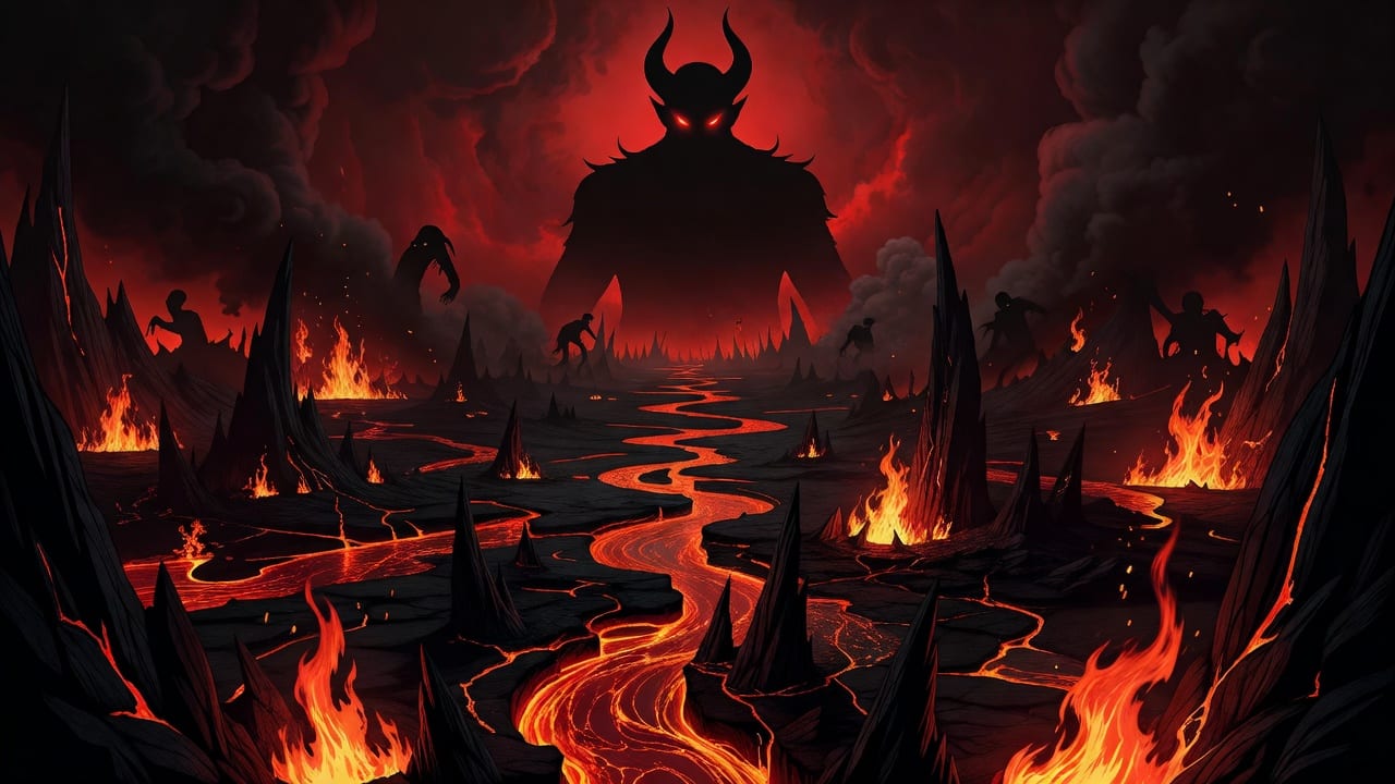Hell Background with Satan Watcher