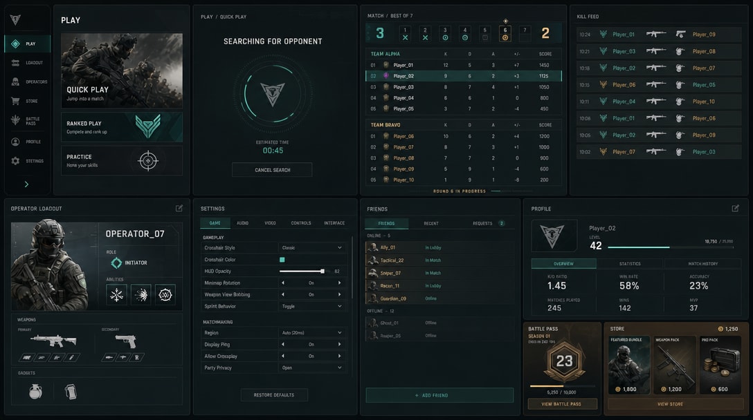 Aegis Tactical FPS UI Asset Sheet