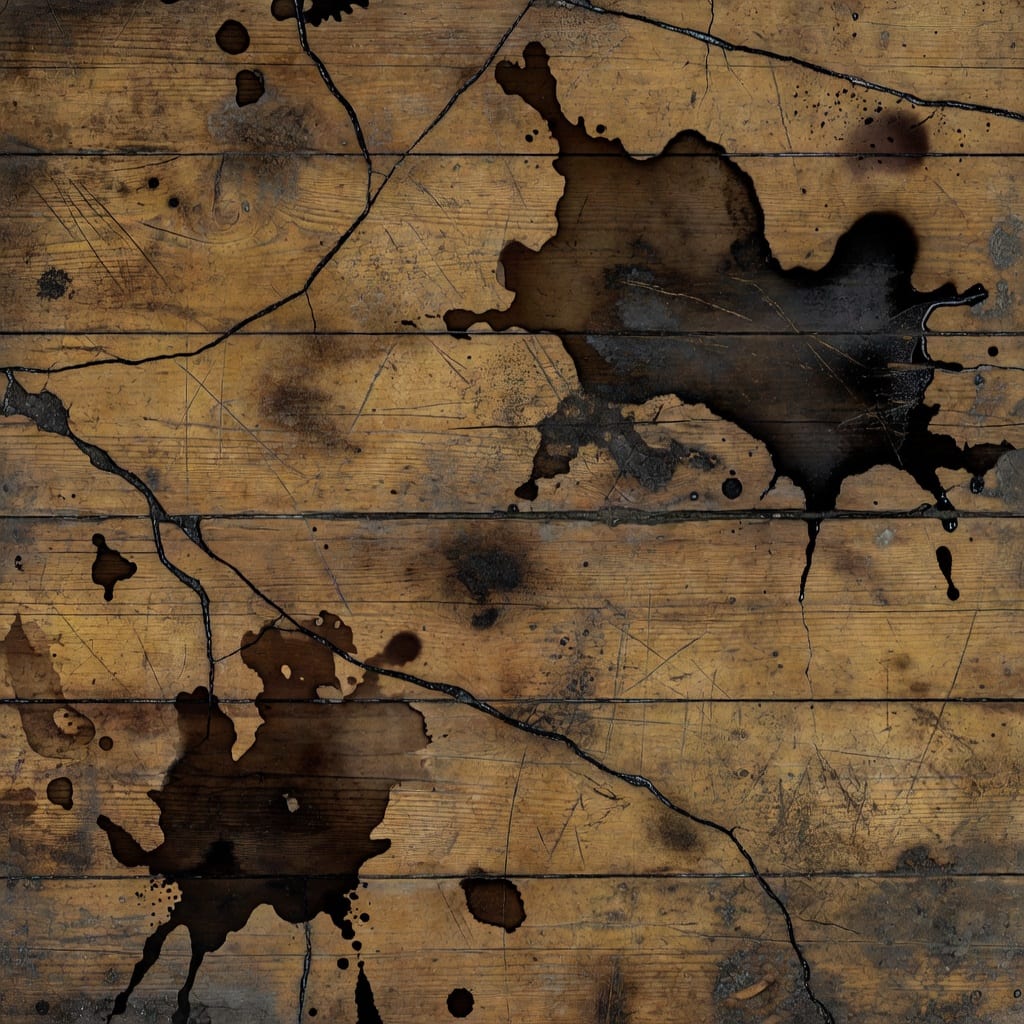 Dirty Floor Wood with Ink Puddles