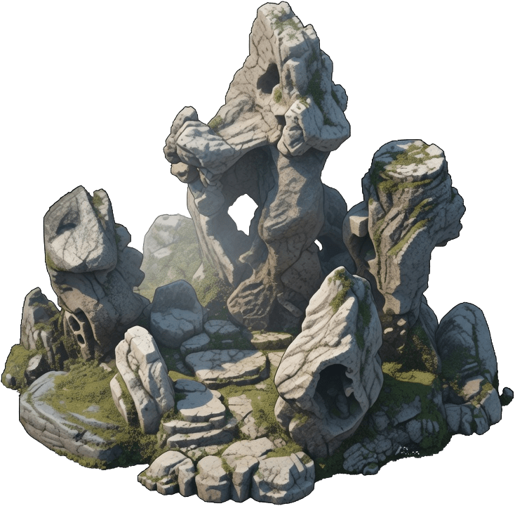 Chinese Rock Cluster - HD-2D Forest