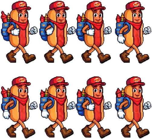 Pixel-art Sprite Sheet Of Illustration